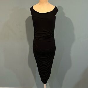 Bailey 44 Verna Off The Shoulder Dress Ruched Bodycon Black size Medium